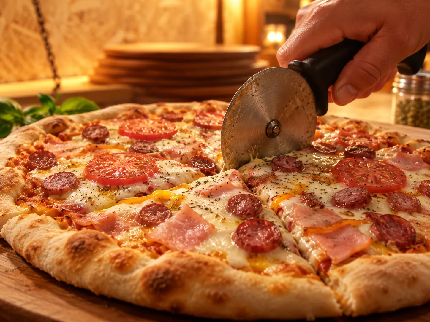 Pizza Kashamarka preparada para el pedido